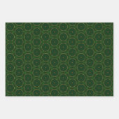 Chique Pine Groen en Goud Decoratieve Kerstmis Inpakpapier Vel (Voorkant)