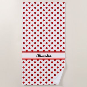 Chique polka dot rode witte achtergrond strandlaken