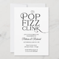 Chique Pop Fizz Clink Uitnodiging voor verlovingsf