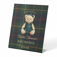 Chique Preppy Teddydbeer Baby Shower