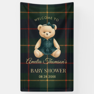 Chique Preppy Teddydbeer Baby Shower Spandoek