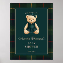 Chique Preppy Teddydbeer Baby Shower Welkom