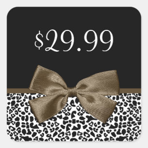 Chique Prijs Labels Bruin Lint Trendy Luipaard Pri