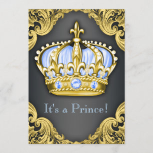 Chique Prince Baby Shower Babyblauw Kaart