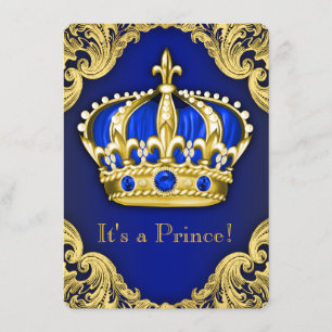Chique Prince Baby Shower Blauw Kaart