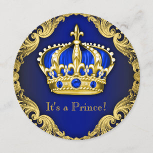 Chique Prince Baby Shower Blauw Kaart