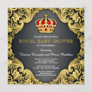 Chique Prince Baby Shower Koninklijk Rood Kaart
