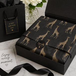 Chique print van zwarte en gouden giraffen tissuepapier
