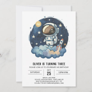 Chique raket kinderen astronaut jongen verjaardag kaart