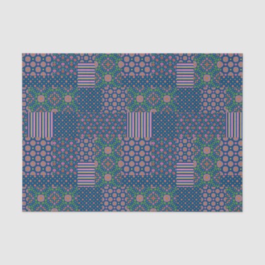 Chique Rangoli Patronen Faux Patchwork Weefselpapi Tissuepapier (Voorkant)