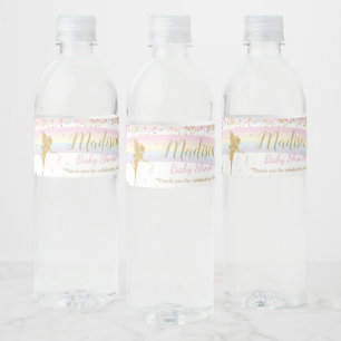 Chique regenboog fee meisje Baby shower gunst wrap Waterfles Etiket