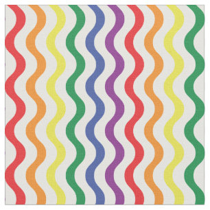Chique Regenboog Golvende Lijnen Aangepast Patroon Stof