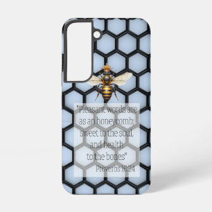 Chique Religieuze Blauwe Zwarte Bijenkorf Koningin Samsung Galaxy Hoesje