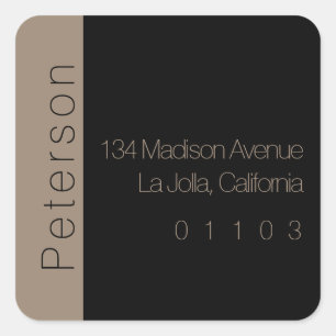 Chique retouradreslabel met zijaccent vierkante sticker