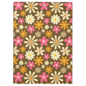 Chique Retro 70s Groovy Hippie Bloem Monogram Klembord (Achterkant)