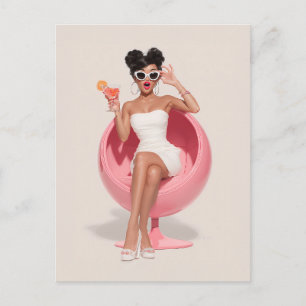 Chique Retro Glam Vibe Briefkaart