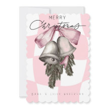 Chique  Retro Kerst Roze Plaid