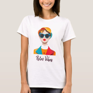 Chique Retro Mode Portret T-shirt