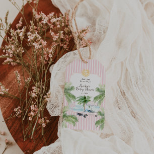 Chique Retro Palm Springs Baby Shower Cadeaulabel