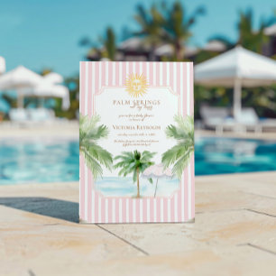 Chique Retro Palm Springs Baby Shower Uitnodiging