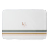 Chique Retro Strepen Monogram Badmat (Voorkant)