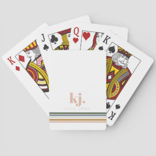 Chique Retro Strepen Monogram Pokerkaarten
