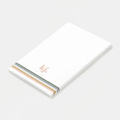 Chique Retro Strepen Monogram  Post-it® Notes (Schuin)
