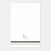 Chique Retro Strepen Monogram  Post-it® Notes (Voorkant)