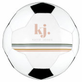 Chique Retro Strepen Monogram Voetbal (Voorkant)