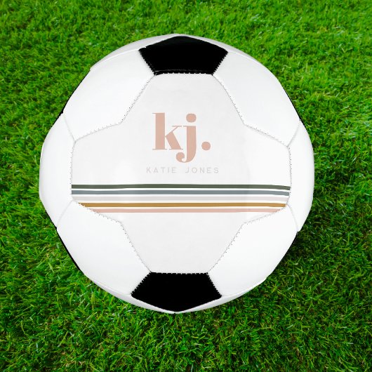Chique Retro Strepen Monogram Voetbal