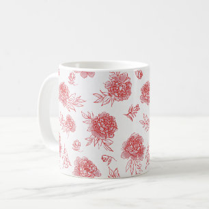 Chique Rode Bloemen Koffiemok