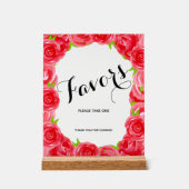 Chique rode rozen Vrijgezellenfeest gunsten Acryl Bord (Voorkant)