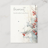 Chique rode sneeuw winterbessen 2 oorbel stud houd visitekaartje (Voorkant)