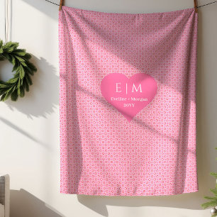 Chique Romantisch Hartpatroon Valentijnsdag Cadeau Sherpa Deken
