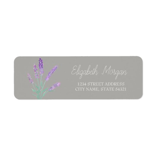 Chique Romantisch Lavendel Adreslabel Etiket (Voorkant)