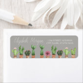 Chique Romantische Cactus Adreslabel Etiket (Insitu)