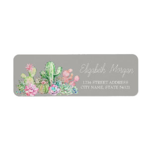 Chique Romantische Cactus Succulent Etiket