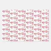 Chique rood en goud Merry Christmas Chevron Lights Inpakpapier Vel (Voorkant 2)