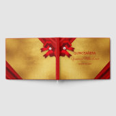 Chique rood en goud Quinceañera Gastenboek (Volledig)