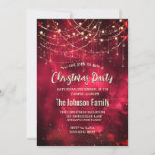 Chique rood goud vakantie lichten Kerstmis Kaart (Voorkant)