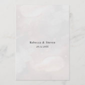 Chique rood roze bloemig en faux gouden bruiloft menu (Achterkant)