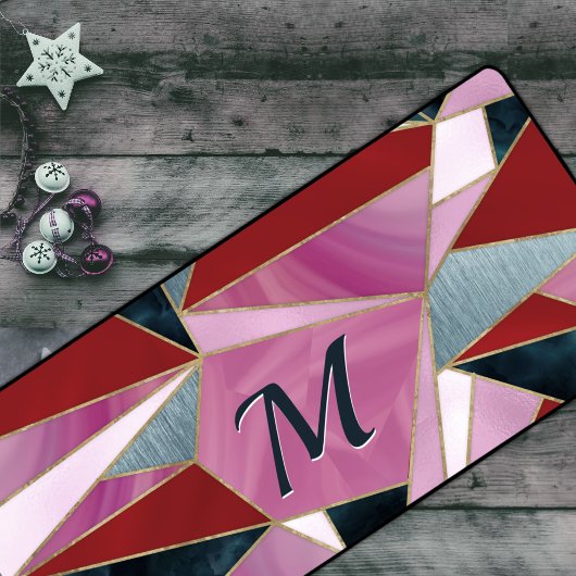 Chique rood roze grijs abstract geometrisch bureaumat