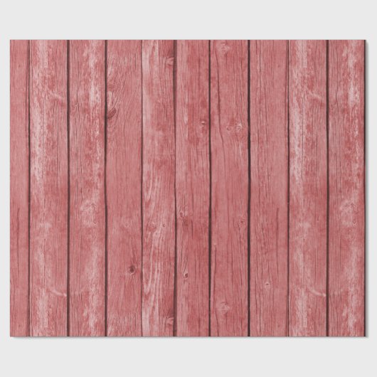 Chique rood rustiek hout cadeaupapier (Vlak)