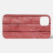 Chique rood rustiek hout Case-Mate iPhone case (Achterkant (horizontaal))