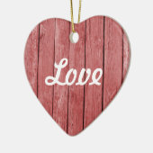 Chique rood rustiek hout keramisch ornament (Links)