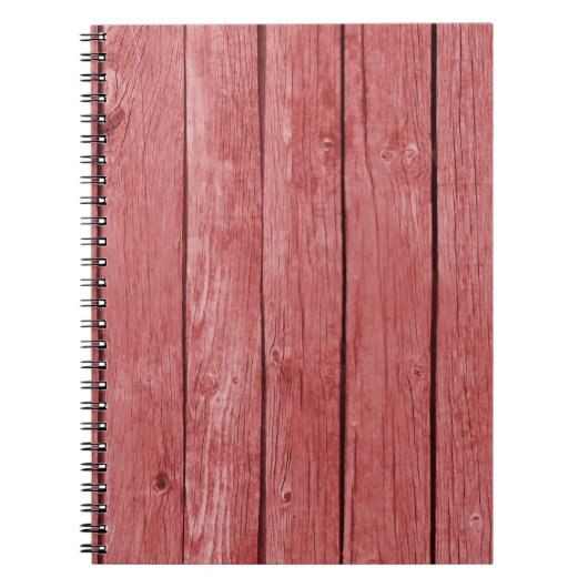Chique rood rustiek hout notitieboek (Voorkant)