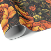 Chique roos bloem inpakpapier (Rol Hoek)