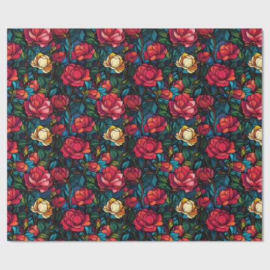 Chique roos bloem uniek inpakpapier (Vlak)