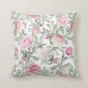 Chique Roos Bloemen All-Over Pattern Kussen