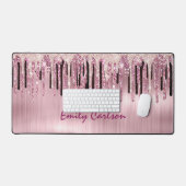 Chique roos blush roze druppelen bureaumat (Keyboard & Muis)